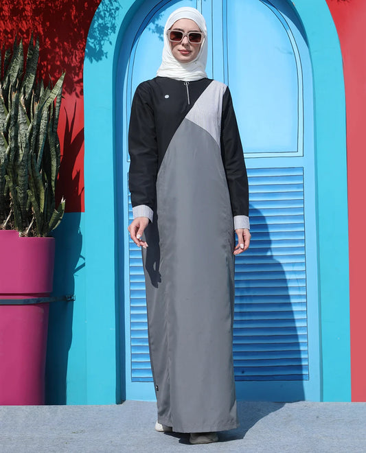Shadow & Mist Color Block JilbabShadow & Mist Color Block Jilbab