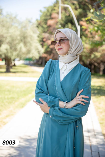 Chemise dress black dark mint color Turkish style