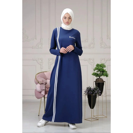 Sportive Turkish Abaya ( Blue )