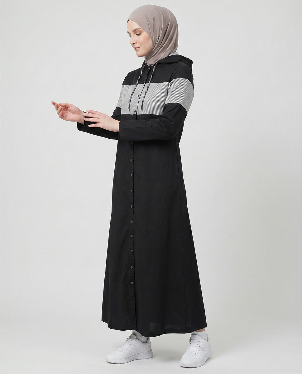 Black Autumn full opend Jilbab ( pre-order)