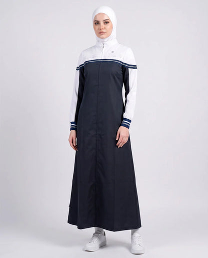 Classic Contrast Jilbab - Sage & White ( pre-order )