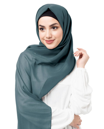 Dark Slate Blue Poly Georgette Scarf