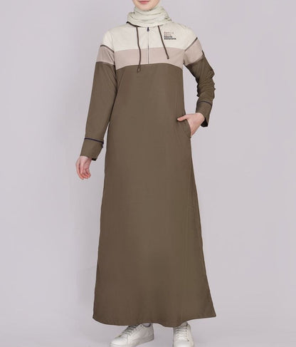 Misty Mud Detachable Hood Jilbab