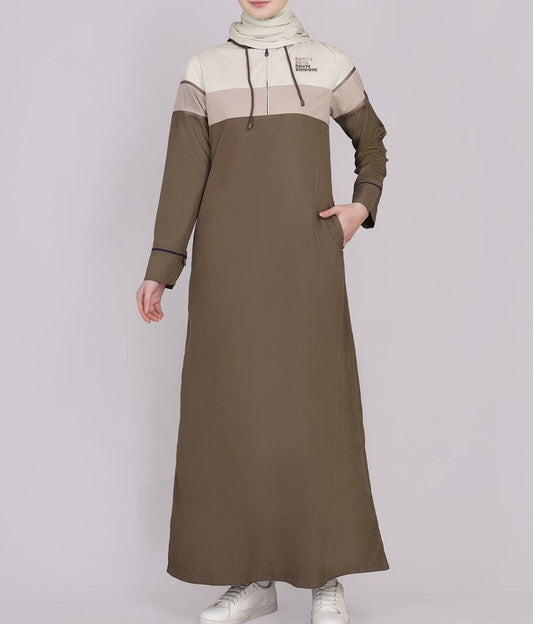 Misty Mud Detachable Hood Jilbab