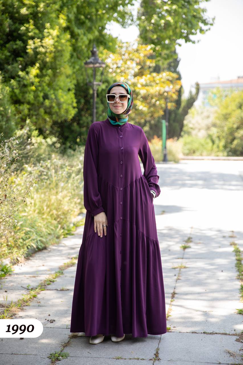 Turkish wide dress purple color