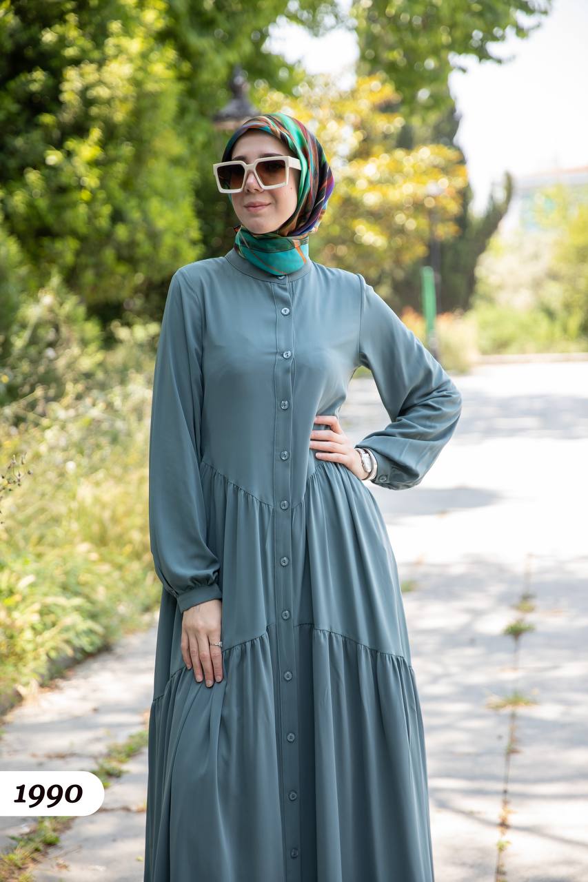Turkish wide dress mint color