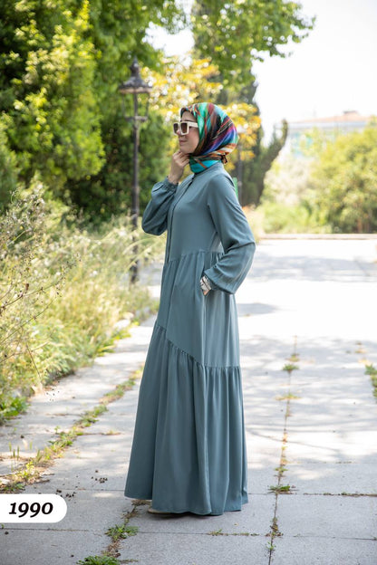 Turkish wide dress mint color