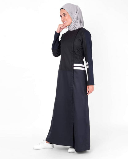 BLACK and navy strip Urban Jilbab