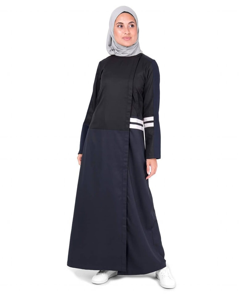 BLACK and navy strip Urban Jilbab