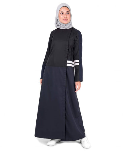 BLACK and navy strip Urban Jilbab