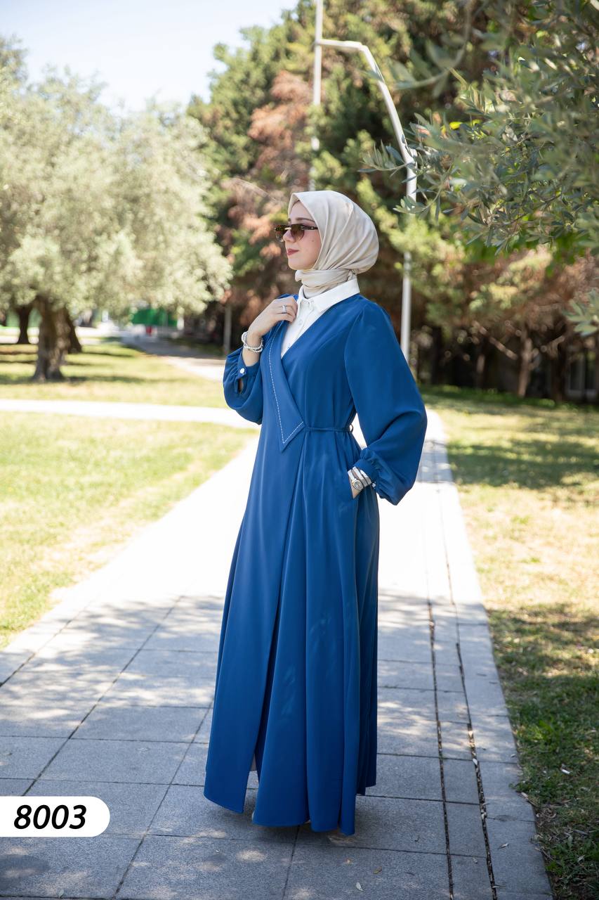 Chemise dress blue cloor Turkish style