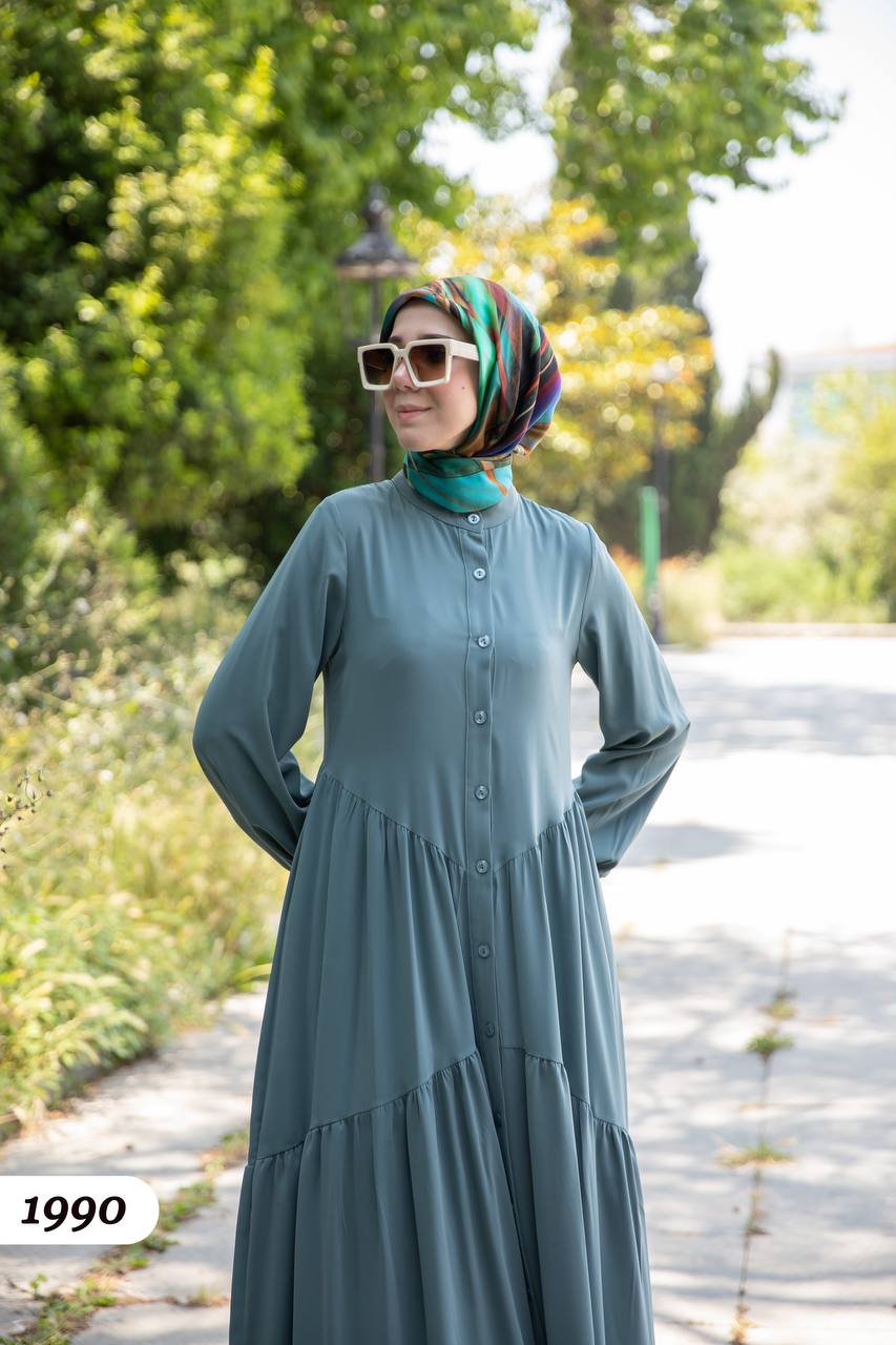 Turkish wide dress mint color
